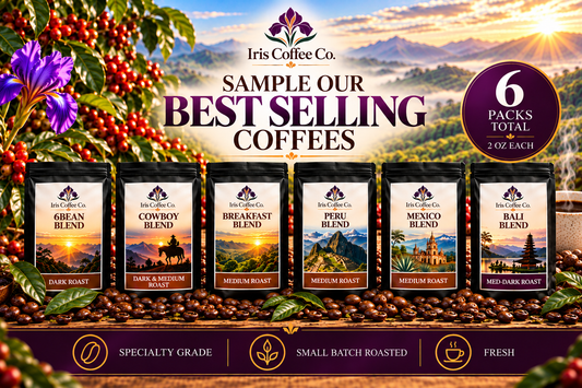 Best Sellers Sample Pack: 6Bean, Cowboy, Breakfast, Peru, Mexico, Bali